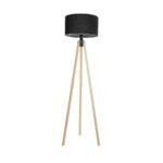 GLOBOSTAR® SAGA 204-0041 Μοντέρνο Επιδαπέδιο Φωτιστικό με Ντουί 1 x E27 AC 220-240V IP20 - Μπεζ & Μαύρο - Μ38 x Π38 x Υ140cm