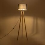 GLOBOSTAR® SAGA 204-0041 Μοντέρνο Επιδαπέδιο Φωτιστικό με Ντουί 1 x E27 AC 220-240V IP20 - Μπεζ & Μαύρο - Μ38 x Π38 x Υ140cm - Image 2