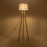 GLOBOSTAR® SAGA 204-0044 Μοντέρνο Επιδαπέδιο Φωτιστικό με Ντουί 1 x E27 AC 220-240V IP20 - Μπεζ & Γκρι - Μ38 x Π38 x Υ140cm - Image 2