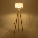 GLOBOSTAR® SAGA 204-0046 Μοντέρνο Επιδαπέδιο Φωτιστικό με Ντουί 1 x E27 AC 220-240V IP20 - Μπεζ & Λευκό - Μ38 x Π38 x Υ140cm - Image 2