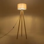 GLOBOSTAR® SAGA 204-0048 Μοντέρνο Επιδαπέδιο Φωτιστικό με Ντουί 1 x E27 AC 220-240V IP20 - Μπεζ & Γκρι - Μ38 x Π38 x Υ140cm - Image 2