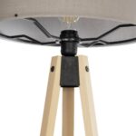 GLOBOSTAR® SAGA 204-0048 Μοντέρνο Επιδαπέδιο Φωτιστικό με Ντουί 1 x E27 AC 220-240V IP20 - Μπεζ & Γκρι - Μ38 x Π38 x Υ140cm - Image 6