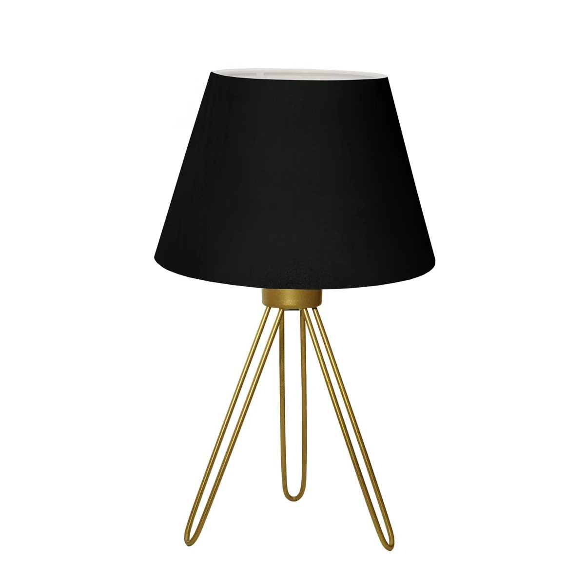 204_0085_00 GLOBOSTAR® TRIP 204-0085 Μοντέρνο Επιτραπέζιο Φωτιστικό Πορτατίφ με Ντουί 1 x E27 AC 220-240V IP20 - Χρυσό & Μαύρο - Μ22 x Π22 x Υ33cm - Image 1