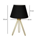 GLOBOSTAR® TRIP 204-0085 Μοντέρνο Επιτραπέζιο Φωτιστικό Πορτατίφ με Ντουί 1 x E27 AC 220-240V IP20 - Χρυσό & Μαύρο - Μ22 x Π22 x Υ33cm - Image 3