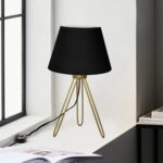 GLOBOSTAR® TRIP 204-0085 Μοντέρνο Επιτραπέζιο Φωτιστικό Πορτατίφ με Ντουί 1 x E27 AC 220-240V IP20 - Χρυσό & Μαύρο - Μ22 x Π22 x Υ33cm - Image 4