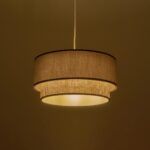 GLOBOSTAR® BIGGIE 204-0097 Μοντέρνο Κρεμαστό Φωτιστικό Οροφής με Ντουί 1 x E27 AC 220-240V IP20 - Λαδί & Μπεζ - Μ30 x Π30 x Υ17,5cm - Image 3