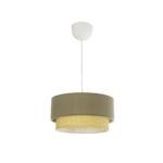 GLOBOSTAR® BIGGIE 204-0097 Μοντέρνο Κρεμαστό Φωτιστικό Οροφής με Ντουί 1 x E27 AC 220-240V IP20 - Λαδί & Μπεζ - Μ30 x Π30 x Υ17,5cm - Image 4