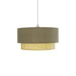 GLOBOSTAR® BIGGIE 204-0097 Μοντέρνο Κρεμαστό Φωτιστικό Οροφής με Ντουί 1 x E27 AC 220-240V IP20 - Λαδί & Μπεζ - Μ30 x Π30 x Υ17,5cm - Image 5