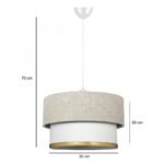 GLOBOSTAR® FOCUS 204-0100 Μοντέρνο Κρεμαστό Φωτιστικό Οροφής με Ντουί 1 x E27 AC 220-240V IP20 - Λευκό & Μπεζ - Μ30 x Π30 x Υ23cm - Image 3