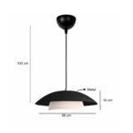 GLOBOSTAR® AURA 204-0117 Μοντέρνο Κρεμαστό Φωτιστικό Οροφής με Ντουί 1 x E27 AC 220-240V IP20 - Μαύρο & Λευκό - Μ31 x Π31 x Υ27cm - Image 3