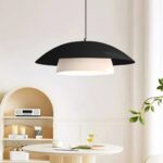 GLOBOSTAR® AURA 204-0117 Μοντέρνο Κρεμαστό Φωτιστικό Οροφής με Ντουί 1 x E27 AC 220-240V IP20 - Μαύρο & Λευκό - Μ31 x Π31 x Υ27cm - Image 4