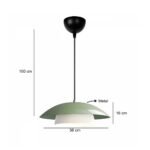 GLOBOSTAR® AURA 204-0119 Μοντέρνο Κρεμαστό Φωτιστικό Οροφής με Ντουί 1 x E27 AC 220-240V IP20 - Πράσινο & Λευκό - Μ31 x Π31 x Υ27cm - Image 3