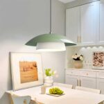 GLOBOSTAR® AURA 204-0119 Μοντέρνο Κρεμαστό Φωτιστικό Οροφής με Ντουί 1 x E27 AC 220-240V IP20 - Πράσινο & Λευκό - Μ31 x Π31 x Υ27cm - Image 4