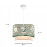 GLOBOSTAR® BALLON 204-0120 Παιδικό Κρεμαστό Φωτιστικό Οροφής με Ντουί 1 x E27 AC 220-240V IP20 - Πολύχρωμο - Μ30 x Π30 x Υ20cm - Image 3