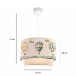 GLOBOSTAR® BALLON 204-0121 Παιδικό Κρεμαστό Φωτιστικό Οροφής με Ντουί 1 x E27 AC 220-240V IP20 - Πολύχρωμο - Μ30 x Π30 x Υ20cm - Image 3