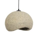 GLOBOSTAR® STONE 204-0123 Μοντέρνο Κρεμαστό Φωτιστικό Οροφής με Ντουί 1 x E27 AC 220-240V IP20 - Μπεζ - Μ35 x Π31 x Υ26cm - Image 5