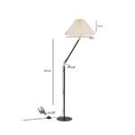 GLOBOSTAR® FLY 204-0127 Μοντέρνο Επιδαπέδιο Φωτιστικό με Ντουί 1 x E27 AC 220-240V IP20 - Μαύρο & Μπεζ - Μ38 x Π38 x Υ155cm - Image 3