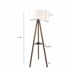 GLOBOSTAR® SHELF 204-0129 Μοντέρνο Επιδαπέδιο Φωτιστικό με Ντουί 1 x E27 AC 220-240V IP20 - Καφέ & Μπεζ - Μ38 x Π38 x Υ135cm - Image 3