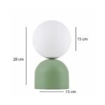 GLOBOSTAR® MAGIC 204-0130 Μοντέρνο Επιτραπέζιο Φωτιστικό Πορτατίφ με Ντουί 1 x E14 AC 220-240V IP20 - Πράσινο & Λευκό - Μ13 x Π13 x Υ28cm - Image 3