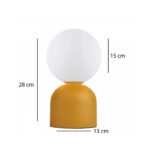 GLOBOSTAR® MAGIC 204-0131 Μοντέρνο Επιτραπέζιο Φωτιστικό Πορτατίφ με Ντουί 1 x E14 AC 220-240V IP20 - Κίτρινο & Λευκό - Μ13 x Π13 x Υ28cm - Image 3