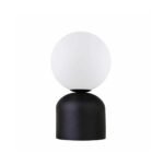 GLOBOSTAR® MAGIC 204-0132 Μοντέρνο Επιτραπέζιο Φωτιστικό Πορτατίφ με Ντουί 1 x E14 AC 220-240V IP20 - Μαύρο & Λευκό - Μ13 x Π13 x Υ28cm