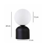 GLOBOSTAR® MAGIC 204-0132 Μοντέρνο Επιτραπέζιο Φωτιστικό Πορτατίφ με Ντουί 1 x E14 AC 220-240V IP20 - Μαύρο & Λευκό - Μ13 x Π13 x Υ28cm - Image 3