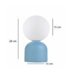 GLOBOSTAR® MAGIC 204-0133 Μοντέρνο Επιτραπέζιο Φωτιστικό Πορτατίφ με Ντουί 1 x E14 AC 220-240V IP20 - Μπλε & Λευκό - Μ13 x Π13 x Υ28cm - Image 3