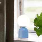 GLOBOSTAR® MAGIC 204-0133 Μοντέρνο Επιτραπέζιο Φωτιστικό Πορτατίφ με Ντουί 1 x E14 AC 220-240V IP20 - Μπλε & Λευκό - Μ13 x Π13 x Υ28cm - Image 4