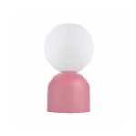GLOBOSTAR® MAGIC 204-0134 Μοντέρνο Επιτραπέζιο Φωτιστικό Πορτατίφ με Ντουί 1 x E14 AC 220-240V IP20 - Ροζ & Λευκό - Μ13 x Π13 x Υ28cm