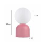 GLOBOSTAR® MAGIC 204-0134 Μοντέρνο Επιτραπέζιο Φωτιστικό Πορτατίφ με Ντουί 1 x E14 AC 220-240V IP20 - Ροζ & Λευκό - Μ13 x Π13 x Υ28cm - Image 3