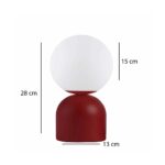 GLOBOSTAR® MAGIC 204-0135 Μοντέρνο Επιτραπέζιο Φωτιστικό Πορτατίφ με Ντουί 1 x E14 AC 220-240V IP20 - Κόκκινο & Λευκό - Μ13 x Π13 x Υ28cm - Image 3