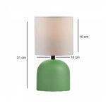 GLOBOSTAR® LOREN 204-0136 Μοντέρνο Επιτραπέζιο Φωτιστικό Πορτατίφ με Ντουί 1 x E14 AC 220-240V IP20 - Πράσινο & Μπεζ - Μ15 x Π15 x Υ31cm - Image 3