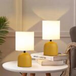 GLOBOSTAR® LOREN 204-0137 Μοντέρνο Επιτραπέζιο Φωτιστικό Πορτατίφ με Ντουί 1 x E14 AC 220-240V IP20 - Κίτρινο & Μπεζ - Μ15 x Π15 x Υ31cm - Image 4