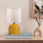 GLOBOSTAR® LOREN 204-0137 Μοντέρνο Επιτραπέζιο Φωτιστικό Πορτατίφ με Ντουί 1 x E14 AC 220-240V IP20 - Κίτρινο & Μπεζ - Μ15 x Π15 x Υ31cm - Image 5