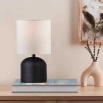 GLOBOSTAR® LOREN 204-0138 Μοντέρνο Επιτραπέζιο Φωτιστικό Πορτατίφ με Ντουί 1 x E14 AC 220-240V IP20 - Μαύρο & Μπεζ - Μ15 x Π15 x Υ31cm - Image 5