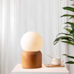 GLOBOSTAR® BOARD 204-0144 Μοντέρνο Επιτραπέζιο Φωτιστικό Πορτατίφ με Ντουί 1 x E14 AC 220-240V IP20 - Μπεζ & Λευκό - Μ15 x Π15 x Υ25cm - Image 4