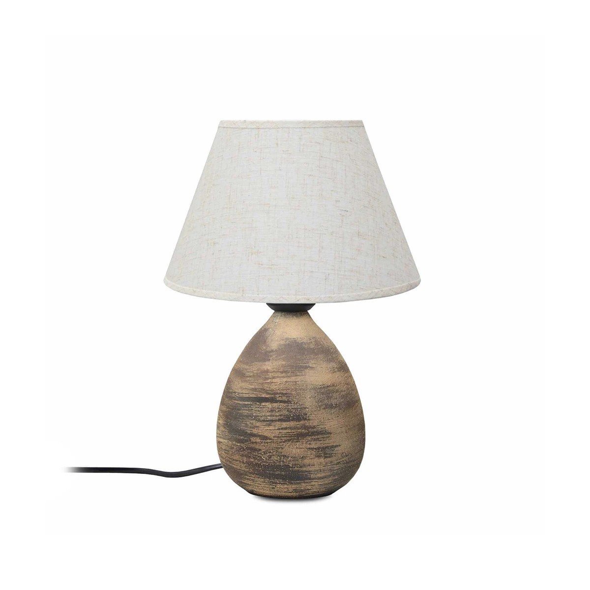 204_0150_0 GLOBOSTAR® LISBON 204-0150 Vintage Επιτραπέζιο Φωτιστικό Πορτατίφ με Ντουί 1 x E27 AC 220-240V IP20 - Καφέ & Μπεζ - Μ22 x Π22 x Υ30cm - Image 1