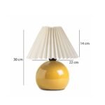 GLOBOSTAR® LISBON 204-0155 Μοντέρνο Επιτραπέζιο Φωτιστικό Πορτατίφ με Ντουί 1 x E27 AC 220-240V IP20 - Κίτρινο & Μπεζ - Μ22 x Π22 x Υ38cm - Image 3