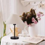 GLOBOSTAR® ORACLE 204-0156 Μοντέρνο Επιτραπέζιο Φωτιστικό Πορτατίφ με Ντουί 1 x E27 AC 220-240V IP20 - Μαύρο & Μπεζ - Μ22 x Π22 x Υ36cm - Image 4