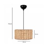 GLOBOSTAR® POMEGRANDE 204-0157 Boho Κρεμαστό Φωτιστικό Οροφής με Ντουί 1 x E27 AC 220-240V IP20 - Μπεζ - Μ30 x Π30 x Υ16cm - Image 3