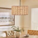 GLOBOSTAR® POMEGRANDE 204-0157 Boho Κρεμαστό Φωτιστικό Οροφής με Ντουί 1 x E27 AC 220-240V IP20 - Μπεζ - Μ30 x Π30 x Υ16cm - Image 4