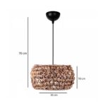 GLOBOSTAR® DARIO 204-0159 Boho Κρεμαστό Φωτιστικό Οροφής με Ντουί 1 x E27 AC 220-240V IP20 - Καφέ - Μ29 x Π29 x Υ16cm - Image 3