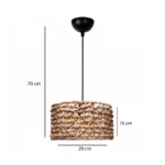 GLOBOSTAR® POMEGRANDE 204-0160 Boho Κρεμαστό Φωτιστικό Οροφής με Ντουί 1 x E27 AC 220-240V IP20 - Καφέ - Μ29 x Π29 x Υ16cm - Image 3