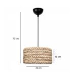 GLOBOSTAR® POMEGRANDE 204-0161 Boho Κρεμαστό Φωτιστικό Οροφής με Ντουί 1 x E27 AC 220-240V IP20 - Μπεζ - Μ29 x Π29 x Υ15cm - Image 3