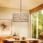 GLOBOSTAR® POMEGRANDE 204-0161 Boho Κρεμαστό Φωτιστικό Οροφής με Ντουί 1 x E27 AC 220-240V IP20 - Μπεζ - Μ29 x Π29 x Υ15cm - Image 4