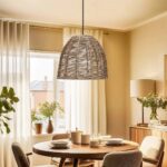 GLOBOSTAR® MEKA 204-0162 Boho Κρεμαστό Φωτιστικό Οροφής με Ντουί 1 x E27 AC 220-240V IP20 - Καφε - Μ31 x Π31 x Υ26cm - Image 4