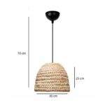 GLOBOSTAR® MEKA 204-0163 Boho Κρεμαστό Φωτιστικό Οροφής με Ντουί 1 x E27 AC 220-240V IP20 - Μπεζ - Μ30 x Π30 x Υ25cm - Image 3