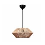 GLOBOSTAR® CASTRO 204-0164 Boho Κρεμαστό Φωτιστικό Οροφής με Ντουί 1 x E27 AC 220-240V IP20 - Μπεζ - Μ32 x Π32 x Υ13cm