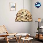 GLOBOSTAR® MEKA 204-0165 Boho Κρεμαστό Φωτιστικό Οροφής με Ντουί 1 x E27 AC 220-240V IP20 - Μπεζ - Μ30 x Π30 x Υ25cm - Image 4