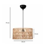 GLOBOSTAR® POMEGRANDE 204-0166 Boho Κρεμαστό Φωτιστικό Οροφής με Ντουί 1 x E27 AC 220-240V IP20 - Μπεζ - Μ30 x Π30 x Υ15cm - Image 3